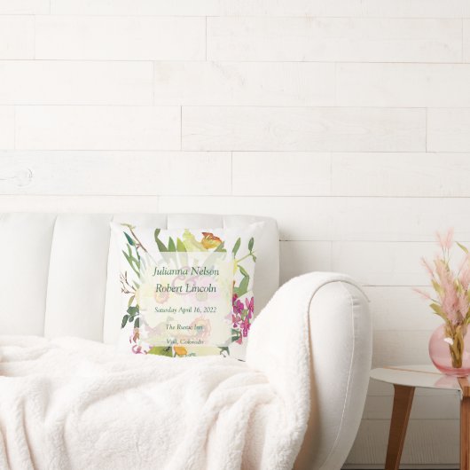 Spring daffodil bouquet bruiloft kussen (Bank)