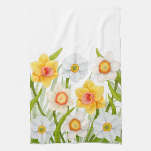 Spring Daffodil Flowers Kitchen Towel Theedoek