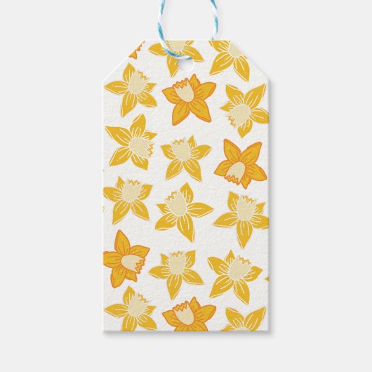 Spring Daffodil Pattern Cadeaulabel (Voorkant)