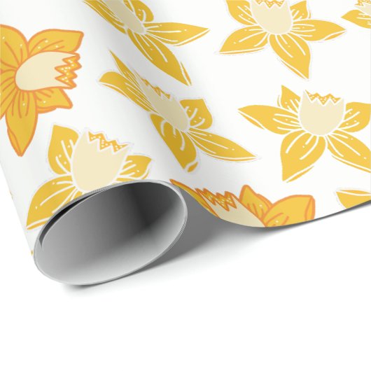 Spring Daffodil Pattern Cadeaupapier (Rol Hoek)