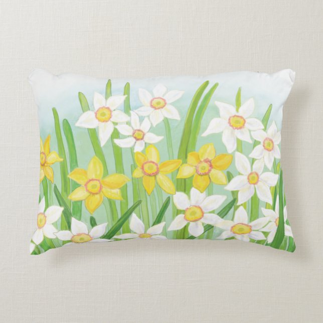 Spring Daffodils Accent Kussen (Voorkant)