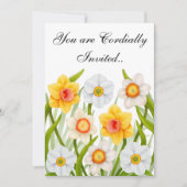 Spring Daffodils Birthday Party Invitation Kaart (Voorkant)