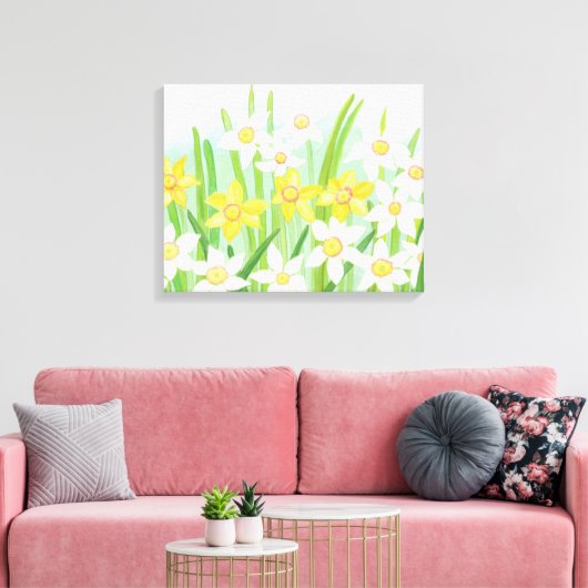 Spring Daffodils Canvas Afdruk (Insitu (Woonkamer))