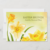 Spring Daffodils Custom Pasen Brunch Kaart (Voorkant)