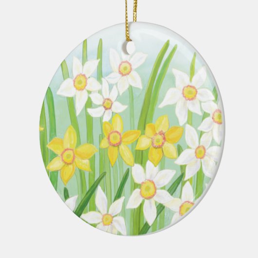 Spring Daffodils Keramisch Ornament (Links)