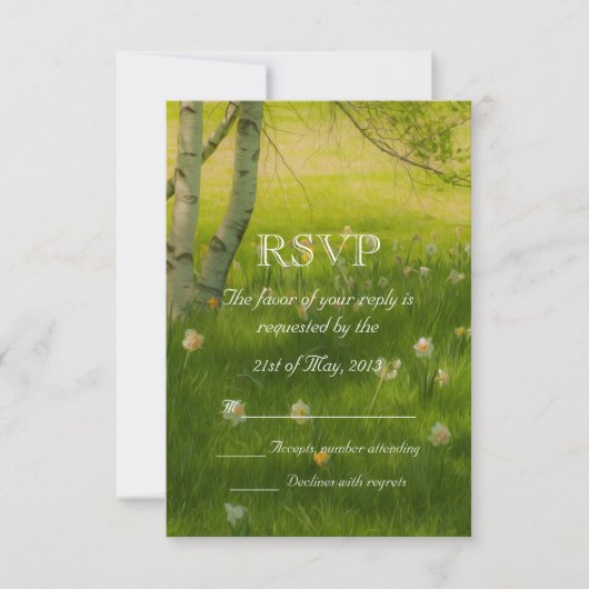 Spring Daffodils RSVP Kaartje (Voorkant)