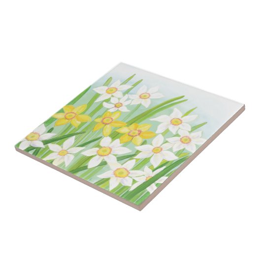 Spring Daffodils Tegeltje (Zijkant)