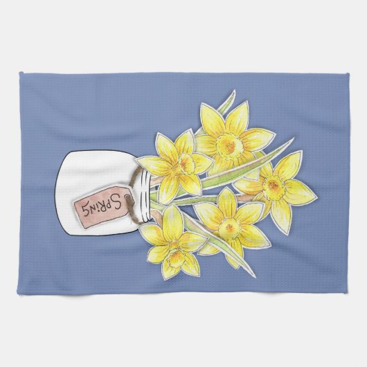 Spring Daffodils Theedoek (Horizontaal)