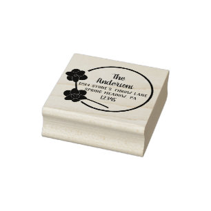 Spring Daffodis Round Shape Return-adres Rubberstempel