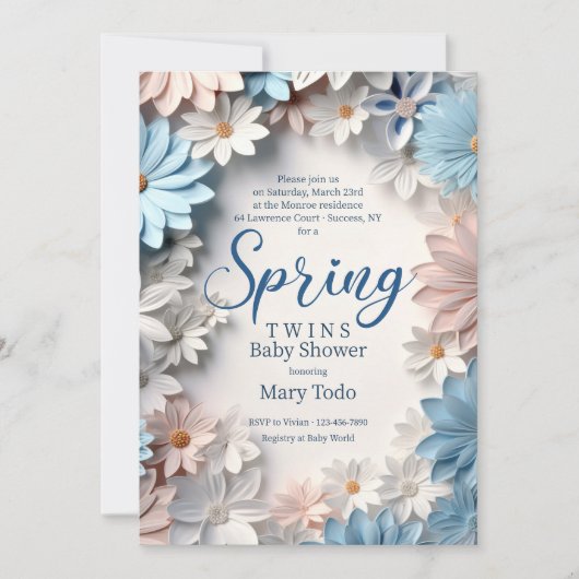 Spring Daisies Baby Shower Invitation (Devant)