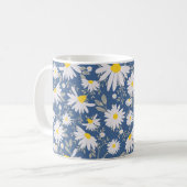 Spring Daisies - Donkerblauw Koffiemok (Voorkant links)