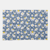 Spring Daisies - Donkerblauw Theedoek (Horizontaal)