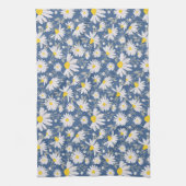 Spring Daisies - Donkerblauw Theedoek (Verticaal)