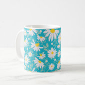 Spring Daisies - Helderblauw Koffiemok (Voorkant links)