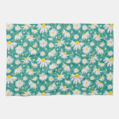 Spring Daisies - Heldergroen Theedoek (Horizontaal)