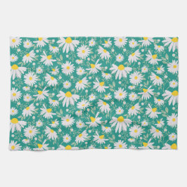 Spring Daisies - Heldergroen Theedoek