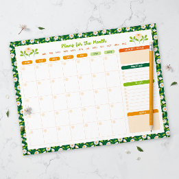 Spring Daisies & Vine Monthly Monday Start Planner Notitieblok