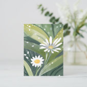 Spring Daisies | Waterverf witte bloem Briefkaart (Staand voorkant)