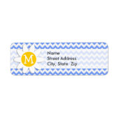 Spring Daisy, Blue Chevron Pattern Etiket (Voorkant)