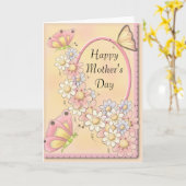 Spring Daisy Flowers & Butterflies Moederdag Kaart (Gele Bloem)