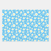 Spring Daisy Pattern Pastel Paars Blue Green Inpakpapier Vel (Voorkant 3)