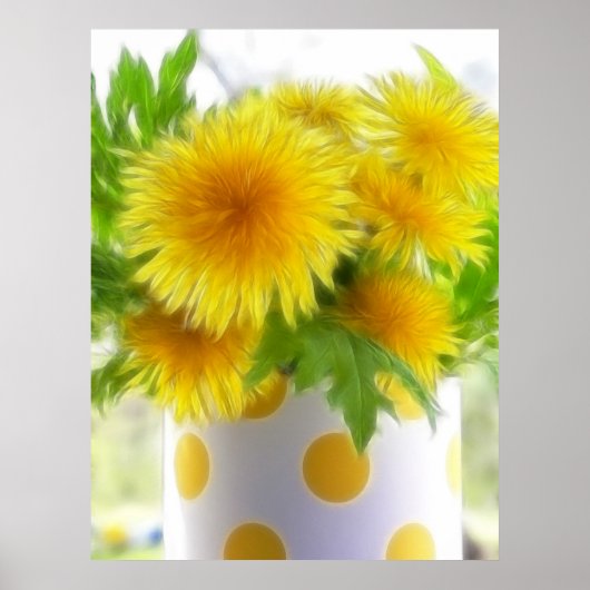Spring Dandelion Bouquet Poster (Voorkant)