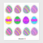 Spring Decorated Easter Egg Stickers (Feuille)