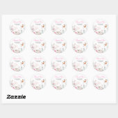 Spring Deep Pink, Butterfly Floral Wedding Ronde Sticker (Vel)