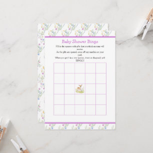 Spring Deer Baby shower Bingo Kaart