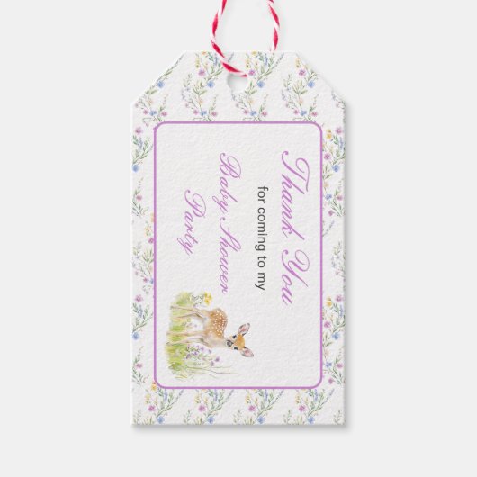 Spring Deer Baby shower Cadeaulabel (Voorkant)