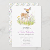 Spring Deer Baby shower Kaart (Voorkant / Achterkant)