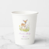 Spring Deer Baby shower Papieren beker (Achterkant)