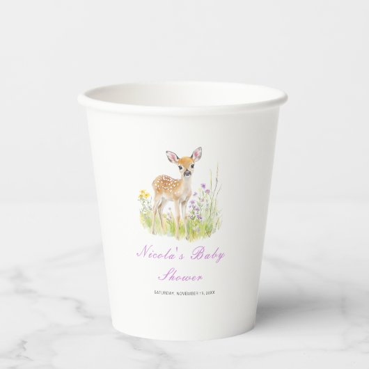 Spring Deer Baby shower Papieren beker (Voorkant)