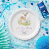 Spring Deer Baby shower Papieren Bordje (Feest)