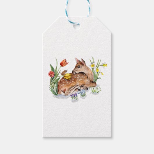 Spring Deer Cadeaulabel (Voorkant)