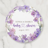 Spring Delicate Violet Baby shower Bedankt Bedankjes Labels (Achterkant)