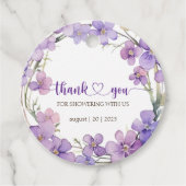 Spring Delicate Violet Baby shower Bedankt Bedankjes Labels (Voorkant)