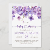 Spring Delicate Violet Flowers Baby shower Kaart (Voorkant)