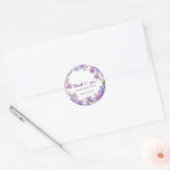 Spring Delicate Violet Flowers Bedankt Ronde Sticker (Envelop)