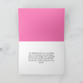 Spring diep roze vlinder bloemenbruiloft bedankkaart (Binnen)