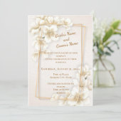 Spring Dogwood Flower Wedding Invitation Kaart (Staand voorkant)