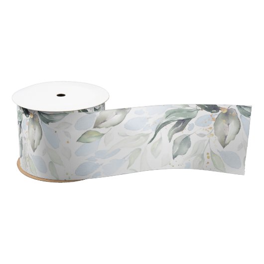 Spring Dusty Blue Greenery Foliage Elegant White Lint (Spoel)
