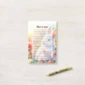 Spring Easter Bunny Family Floral Garden Post-it® Notes (Op bureau)