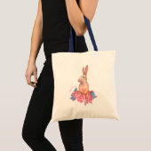 Spring Easter Bunny | Gepersonaliseerde Canvas tas (Voorkant (product))
