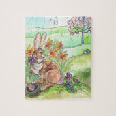 Spring Easter Bunny Legpuzzel (Verticaal)