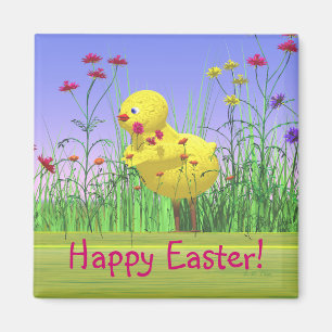 Spring Easter Chicken Magneet