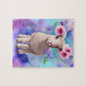 Spring Easter Lamb Floral Waterverf Legpuzzel (Horizontaal)