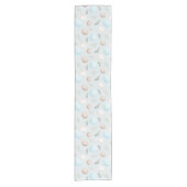 Spring Eggs Pastel Blauw Pasen Linnen Tafelloper (Voorkant)