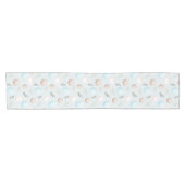 Spring Eggs Pastel Blauw Pasen Linnen Tafelloper (Horizontaal)