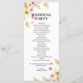 Spring Elegant bloemenbruiloft Flat programma (Achterkant)